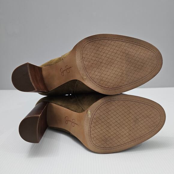 Jessica Simpson Finova Ankle Bootie Womens 8 Olive Green Buckle Western Heel - Picture 14 of 16